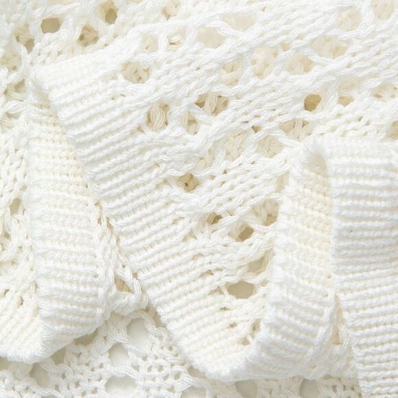 COMMENSE Women’s Long Sleeve Crochet Knit Maxi Dress in the Size Medium in White - Picture 13 of 14